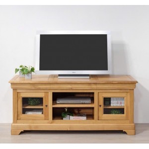 French Oak - 1m2 : Kệ TiVi Gổ Sồi + 2 Cánh Cửa Kính